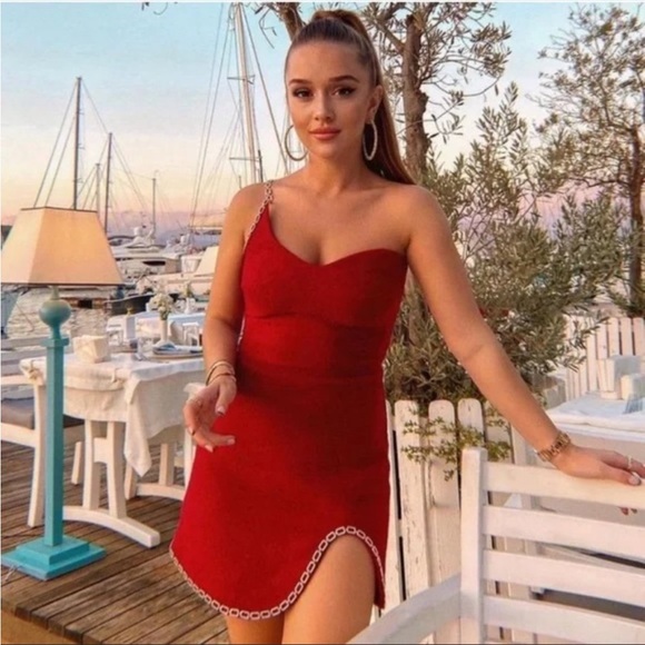 Zara chain trim asymmetric dress - Picture 10 of 13